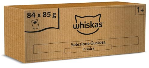 WHISKAS Nassfutter in Sauce für Katzen 84 x 85g Klassische Auswahl
