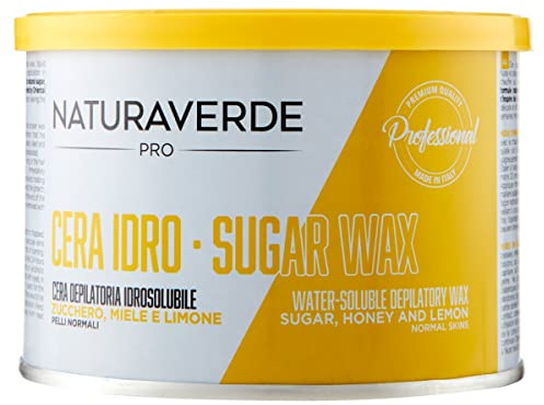 Naturaverde Wasserlösliches Enthaarungswachs mit Zucker, Honig und Zitrone für normale Haut, 1 Einheit (1x 400 ml)