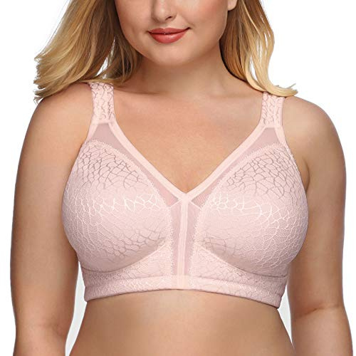 DotVol Damen BH Vollschalen Minimizer bügellos große Größen(85E, Rosa)