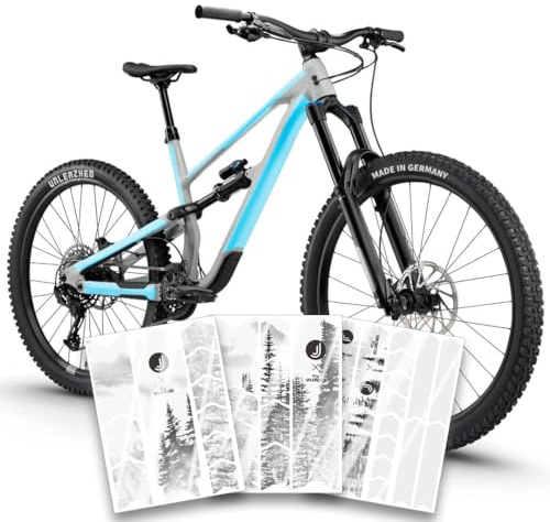 unleazhed Bike Protection BP01 Frame Jasper JAUCH Edition GLÄNZEND | Rahmenschutzfolie für Mountainbikes | Made in Germany | 35 -teiliges komplett Rahmenschutz-Set | extrem reißfest