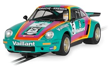 Scalextric Cars - C4439 Porsche 911 3.0 RSR - Vaillant - Spielzeug-Slotauto für den Einsatz Rennstrecken oder Set - kleine Kinder Geschenkideen für Junge/Mädchen, Zubehör, Blau