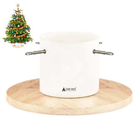 Tree Nest Christbaumständer Weihnachtsbaumständer Baumständer Tannenbaumständer Weihnachtsbaum Standfuß Ständer mit Wasserbehälter - Moonlight Christmas Tree Stand für Bäume bis 2m, 3-9cm Stamm Weiß