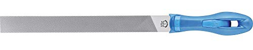PFERD TOOLS Werkstattfeile Flachstumpf, 250mm, rechteckige Feile, Kreuzhieb H1 auf drei Seiten, inkl. Ergonomie-Feilenheft, 11210256 – für die grobe Zerspanung und zum Schruppen geeignet
