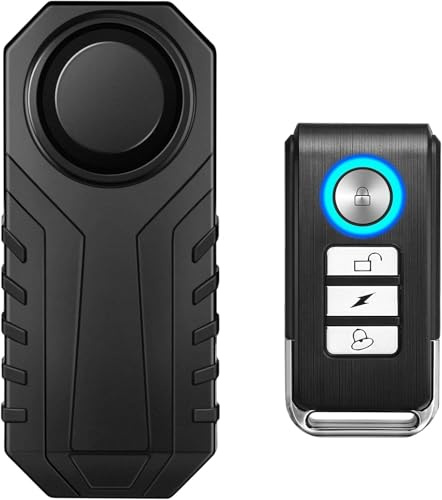 Fahrrad Alarm, 113dB Diebstahlsicherung Alarm Mit Fernbedienung, Vibration Motion Sensor Wasserdicht Für Motorrad, Roller, Fahrrad, Tür