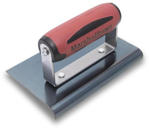 Marshalltown Kantenkelle aus Blaustahl mit Durasoftgriff, sorgt für Abrundung am Beton, Radius: 10 mm, Lippe 13 mm, Grösse der Kelle: 152x102 mm