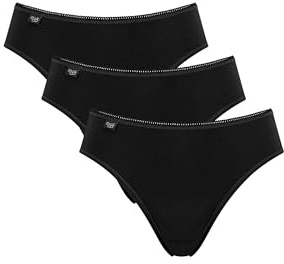 Sloggi Damen Unterhose 24/7 Cotton Tai , Baumwolle, 3-Pack, 46, Schwarz