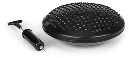 BoarderKING Balancekissen für das Indoorboard inkl. Pumpe, Fitness Rückentraining Ballsitzkissen Gleichgewichtskissen Balancetrainer Luftkissen Sitzkissen, Zubehör, 30 x 5 cm (ØxH) schwarz