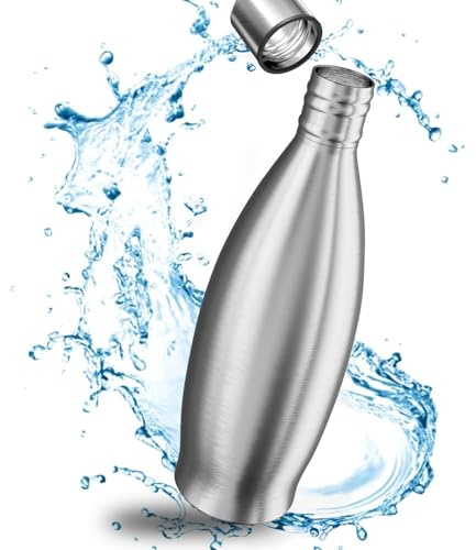MATE OF STEEL® 100% Plastikfreie 900ml Edelstahl Flasche für Sodastream Crystal - Spülmschinenfeste Trinkflasche Edelstahl für Soda Streaming - Wassersprudler Metall Flaschen