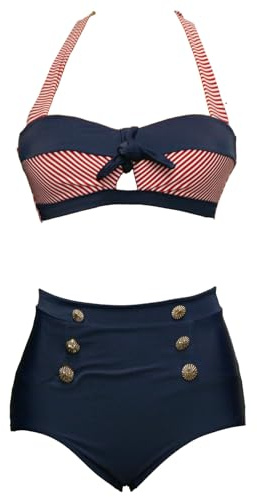 Bslingerie® Damen Retro Halfte Bademode Bikini Set