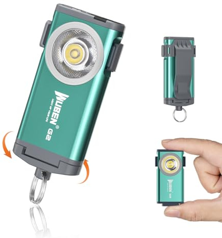 WUBEN G2 LED Mini Taschenlampe 500 Lumen Schlüsselbundlicht Wiederaufladbar Tragbar Magnetisches Schlankes COB Lampe Mit Rückenclip 5 Modi Licht EDC Taschenlampe Für Reisen Camping Suche (Grün)