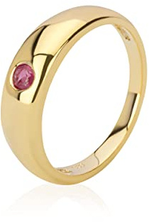 NKlaus Kettenanhänger Taufring, klein, 333 Gelbgold, 11,5–12mm, 1 Stück | Wahlweise Saphir Blau, Rubin Rot oder Zirkonia Weiß; für Jungen und Mädchen