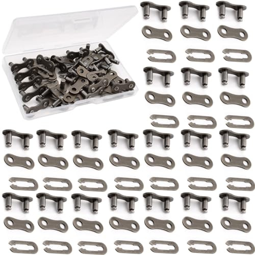 RUNCC-YUN 20 Stück 1 Geschwindigkeit Fahrradkettenglieder,Fahrrad Fehlenden Kettenglieder Fahrrad 1-fach Wiederverwendbare Stahl Bike Chain Link, Single Speed Kettenglieder(braun）