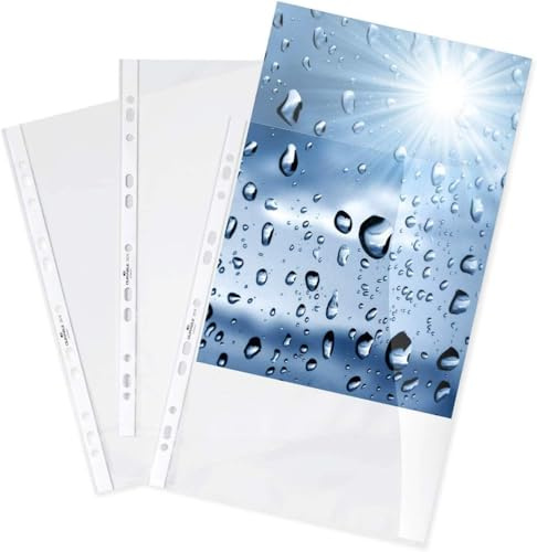 Durable Prospekthüllen (Klarsichthüllen A4 Premium extra stark, 0,08mm) A4 Folienhüllen, 100 Stück, glasklar, 267619