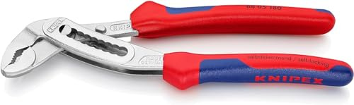 KNIPEX Alligator Wasserpumpenzange verchromt mit Mehrkomponenten-Hüllen 180 mm, 88 05 180