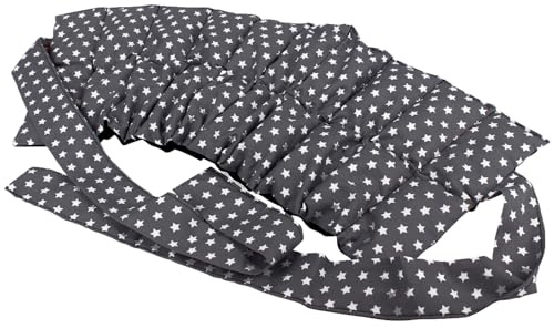 FORMALIND – Großes Körnerkissen mit Bändern 65x23cm - Wärmekissen aus Baumwolle mit 1,2 kg Bio Weizenkörnern. Getreidekissen für Mikrowelle & Backofen. Ideal zum Wärmen & Kühlen. Grau