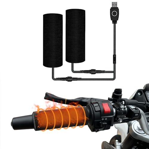 Heizgriffe Motorrad Overgrips, 5V USB Universal Handlebar Grips Heizung Motorrad Fahrrad Griff Heizung Übergriffe für intelligente dreistufige Temperaturregelung (5V)