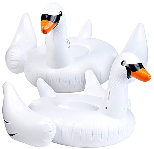 infactory Schwimmtiere XXL: 2er Pack Aufblasbarer XXL-Schwan, Badeinsel, 177 x 165 x 110 cm, (Aufblasbare Insel, Aufblasbare Schwimminsel, Liege)