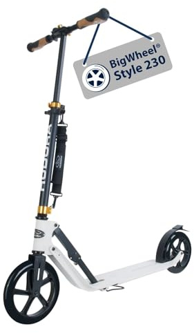 HUDORA BigWheel Style 230 Scooter - Stabiler Aluminium-Roller mit großer Trittfläche - Höhenverstellbarer & zusammenklappbarer Cityroller für bis zu 120kg - Tretroller für Jugendliche & Erwachsene