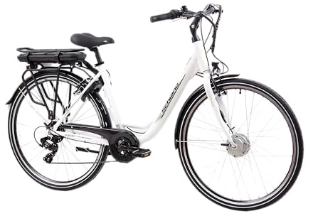 F.lli Schiano E-Moon, E Bike für die Stadt 28 Zoll, 36V 13Ah Abnehmbarer Akku, Motor 250W 40Nm, City Ebike für Herren/Damen, Weiss