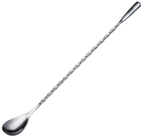 Westmark Barlöffel James – praktisches Bar-Zubehör zum Mixen von Cocktails, hochwertiger Spiral-Löffel für leckere Longdrinks, langer Stiel – Edelstahl 18/8, Silber