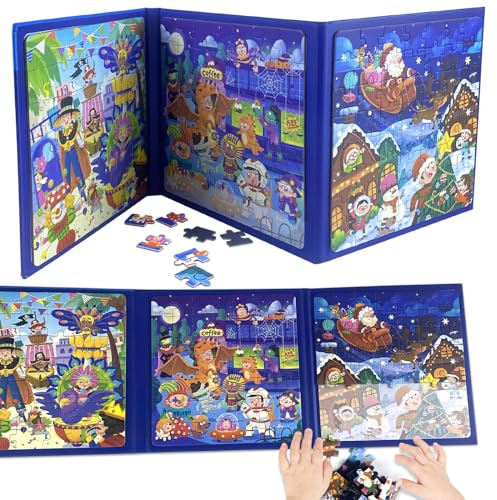 Magnetische Puzzle,Magnetpuzzle,Kinderpuzzle,Rahmenpuzzle,Tier Puzzle Magnetische Puzzles für Kinder 3 4 5 Jahre Reisespiele Kinder Lernspielzeug für Kinder Kinderpuzzle Magnetspiel