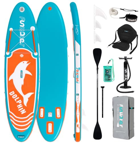 FunWater Stand Up Paddling Board –SUP für 2 Personen/Familien,mit komplettem Zubehör,Doppellagiges PVC,anfängerfreundlich,Aufblasbares Paddle Board für Erwachsene & Einsteiger