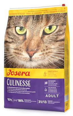 JOSERA Culinesse (1 x 10 kg) | Adult | Premium Trockenfutter für ausgewachsene wählerische Katzen | Lachs & Geflügel | gut verträglich | moderater Fettgehalt | weizenfrei | Katzenfutter | 1er Pack