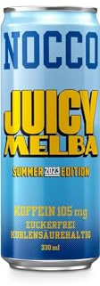 24 Dosen NOCCO BCAA Drink | Juicy Melba Summer Edition 2023 | Buxtrade | 330 ml | 105 mg Koffein
