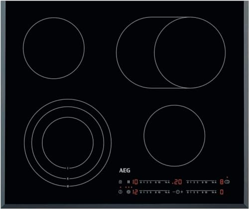 AEG HK654070FB Autarkes Kochfeld/Strahlenbeheizt/Slider-Bedienung / 60 cm/Facetten-Design / 4 Kochzonen/Bräterzone/Kindersicherung