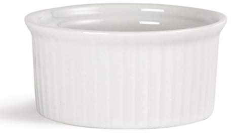 Olympia Whiteware Auflaufförmchen, 70 mm/2,75 Zoll / 60 ml/2,5 oz (12er-Pack), weißes Porzellan – Auflaufförmchen für Crème Brulee, Dip-Sauce-Gericht – ofen-, mikrowellen-, spülmaschinenfest, W435
