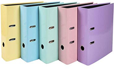 Exacompta 53560E 10er Pack Prem´Touch Aquarel-Ordner. Made in Germany. 8 cm breit DIN A4 Pastell-Farbe farbig sortiert Ringordner Aktenordner Briefordner Büroordner Plastikordner Motivordner