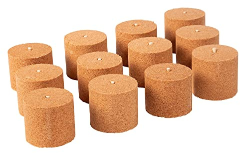 Novaliv 12x Holzspäne Brennelemente für Gartenfackel Wachsrollen für Gartenfackeln - Flackernder Feuer-Effekt - Outdoor Garten Gadget für Männer & Frauen - Feuerschale Feuersäule (7,5cm x 8cm Höhe)…