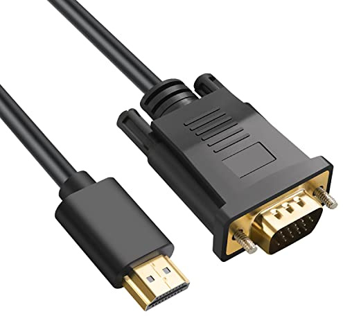 Omivine 1080P HDMl auf VGA kabel, HDMI (Ein) auf VGA (Aus) Einwegubertragung Kable kompatibel mit Raspberry Pi, Roku, Computer, Desktop, Laptop, PC, Monitor, Projektor, HDTV-1M