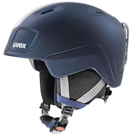 uvex heyya pro - extrem Leichter, sicherer Skihelm mit individueller Größeneinstellung für Kinder - Race Midnight - Silver matt - 54-58 cm