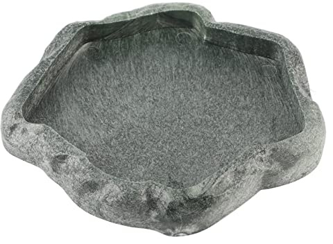 Reptilien Wasser Tablett, Harz Anti-Rutsch-Aufstieg Haustier Schildkröte Chamäleon Eidechse Rock Drinking Food Feeder Dish(S-Grün)