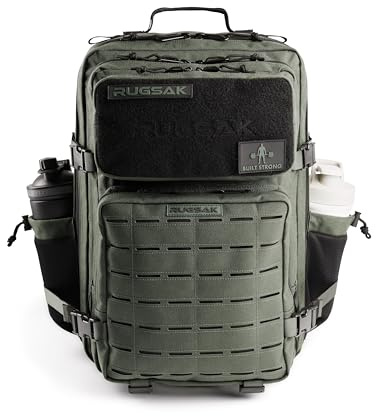 RUGSAK® ALPHA | Taktischer Rucksack [20-45L] Wasserdicht & EXTREM Robust | Militär Survival Backpack | für Outdoor Arbeit Wandern Camping und Gym | Molle Reiserucksack Herren & Damen (Steel Gray)