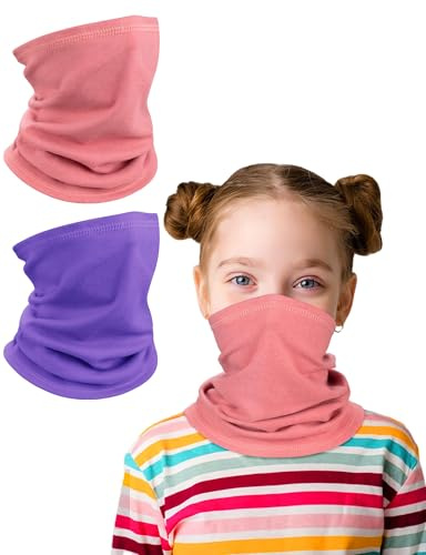 Kiiwah 2 Stück Loop Schal Kinder, Winter Schlauchschal Halswärmer Multifunktion Schal für Jungen und Mädchen, Winddicht Warmer Atmungsaktiv für Outdoor Skifahren Radfahren
