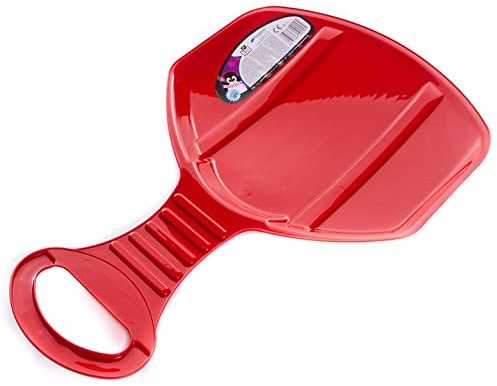 R.G. Schneerutscher Poporutscher mit Griff Schneeflitzer Rutschblatt Schlitten Rutschteller (1x Rot)