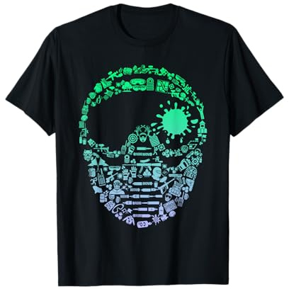 Paintball-Masken-T-Shirt für Paintballer | Jungen Paintball T-Shirt