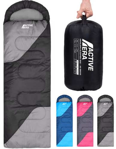 Active Era Premium Mumienschlafsack 250 GSM, Schlafsack Winter & Sommer, 0°C bis 15°C, Indoor und Outdoor Camping, Festivals, Sleeping Bag Wasserabweisend, Ultraleicht, Kleines Packmaß