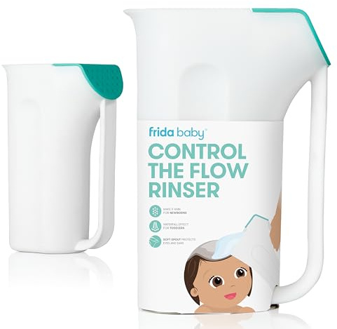 Frida Baby Control The Flow Bath Rinse Cup | Spülbecher zum Waschen von Haar und Körper | Spülbecher für Badezeit mit einfachem Griff + abnehmbarer Regendusche
