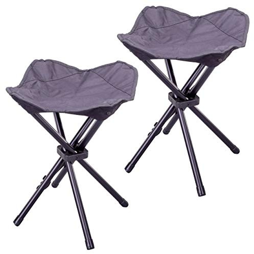Nexos Trading 2er Set Camping-Stuhl faltbar klappbar Outdoor Hocker tragbar Stahl-Gestell