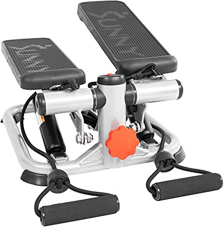 Sunny Health & Fitness Stepper für zuhause, Low-Impact Übung Stepper für Ganzkörpertraining mit Widerstandsbändern - SF-S0978