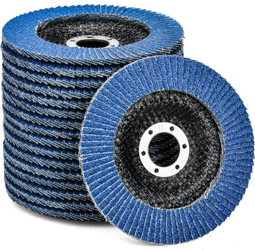 HATANSE 10 Stück Fächerscheiben Ø 125mm x 22 mm Korn 40 Schleifscheiben Schleifmopteller Lamellenscheiben für Winkelschleifer Poliermaschine