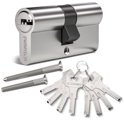 Bwintech 80mm(40/40) Nickel-Zink-Legierung Euro-Zylinder-Schloss, Tür-Trommel-Schloss, Schlüssel mit 8 horizontalen Grübchen Schlüssel