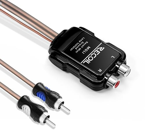 RECOIL MGLI 2-K RCA Stereo Erdungsschleife Geräuschisolator Auto Verstärker Filter Audiosignale eliminieren