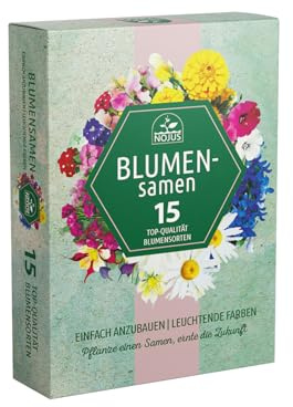 Nojus Blumen Samen Set - Blumensamen 15 Packungen - Garten Blumen Saatgut - Bunte Pflanzensamen - Wildflower Seed - Blumensamen Tütchen 15 Sorten - Ideales Blumensamen Geschenk
