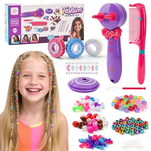 LTFIOON 3-in-1 Automatische Haarflechtmaschine mit DIY-Zubehör | Automatic Hair Braider, Kreative Haardekorationen für Kinder, Haarschmuck Mädchen Spielzeug Geschenk Mädchen 3-12 jahre