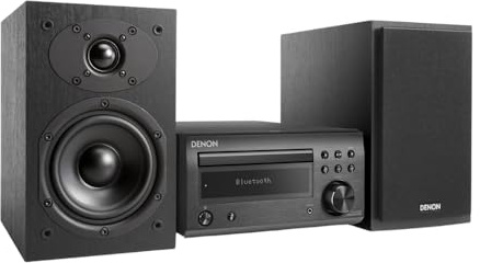 Denon D-M41DAB Kompaktes HiFi-System mit CD, Bluetooth, UKW/DAB+-Tuner, und 2X 30W Ausgangsleistung Premium - Silber/schwarz