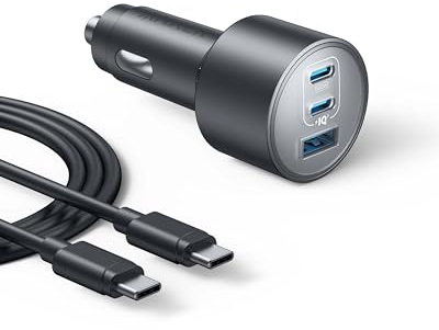 Anker 167,5W max. Zigarettenanzünder USB C, 3 Port kompaktes Typ-C Auto Ladegerät, Kfz-Ladegerät für MacBook Pro/Air, iPhone 17/16/15/14/13 Serie, Samsung S24 / S23, iPad Pro, AirPods und weitere